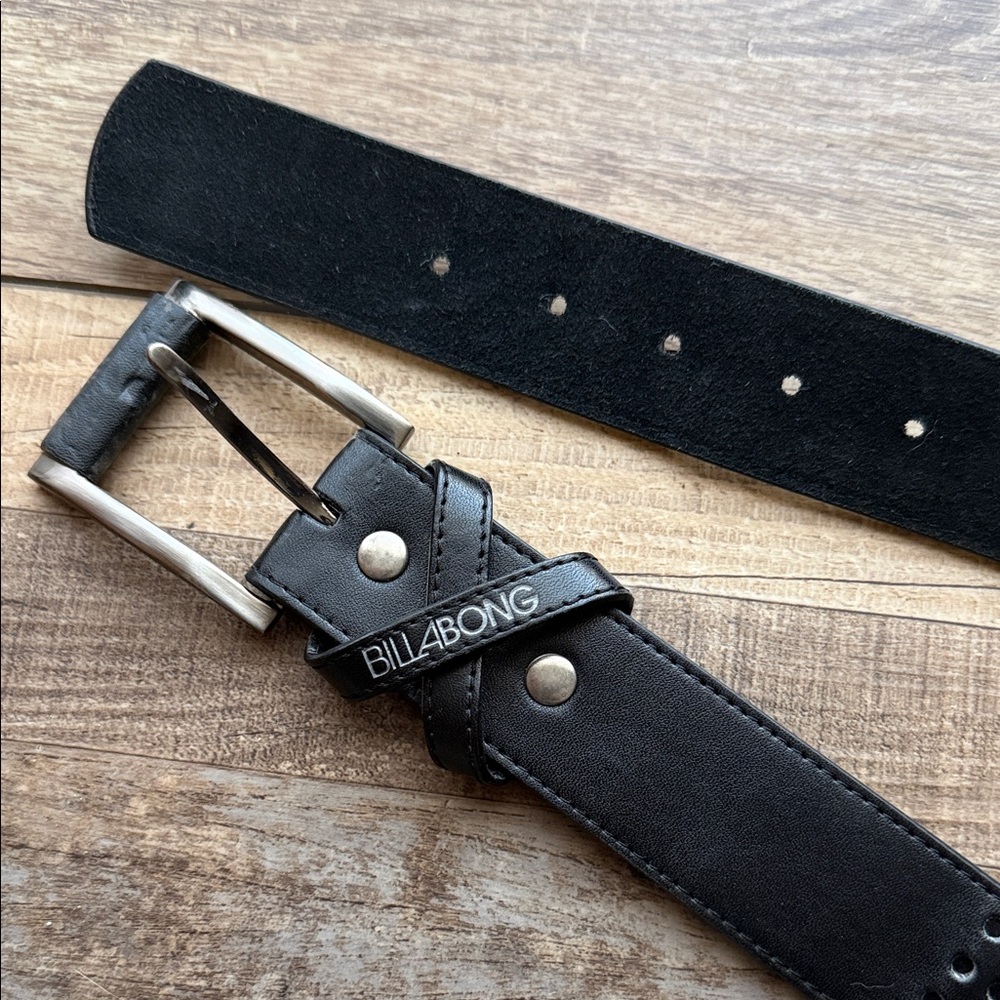 Billabong Black Belt with Silver Buckle